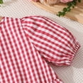 thumbnail image 6 of JUoaLXG Toddler Girls Casual Dresses Summer Short Sleeve Checkered Loose Midi Sweet Kids Dress Outwear,Red,8 Years, 6 of 8