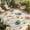 Pink SpringGreen, variant on Indoor Outdoor Area Rugs,Hummingbird Flower Watercolor Washable Patio Rug Non-slip Quick Dry Camping Rugs,Green Leaves Watercolor Gradient Floor Carpet for Porch Deck Backyard RV Decor,4x6ft