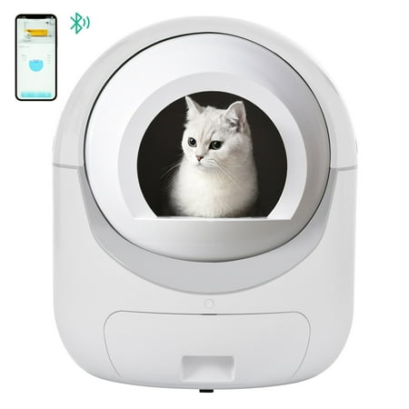 Elitezip Cat Litter Box Self-Cleaning  Litter Box for Multiple Cats with App Control & Smart Health Monitor  Automatic Cat Litter Box Support 5G&2.4G Wifi  Suitable for All Kinds of Cat Litter Are you still bothered by manually cleaning your pet s feces? Still struggling with the smell of animal elimination waste that is difficult to remove? Elitezip Auto Clean Cat Litter Box will take care of these painful things for you. Support support 5G & 2.4G WiFi APP remote control  automatic cleaning of waste  but also remove the odor  so you can easily home or outdoor with your pet. Features Most kittens are suitable for cat litter box. Self cleaning cat litter box has Large capacity of 10L space. Automatic/smart/self-cleaning. After each use  it will automatically clean and separate the waste from clean cat litter and place it in the waste drawer below. One-touch automatic cat litter box change and remote control helps you monitor your cat in real time. Cat litter boxes has multiple safety protection designs. Anti-pinching cat safety hatch  four gravity sensors  failure sound alert  infrared sensor  and intelligent detection. robot cat litter box can removal odor. The independently developed purification device releases ozone to remove unpleasant odors and keep the air fresh. Timed cleaning mode  automatic cleaning mode and sleep mode can be selected. 5G support and warranty: 1 year warranty and free replacement. Search  HM Pet  App in the app store  you can follow the operation video to connect the box to your phone Basic Information Material: ABS Color: White Product Size L*W*H: 22.24*22.24*25.98 inches Product weight: 24.25LB Voltage: 110-240V Application: cat litter box Suitable for: 2.2lbs-17.64lbs cats APP control：YES WiFi：5G & 2.4G Suitable for: multiple cats Mode: 3 types Odor Removal: Y Cat litter bucket capacity: 10L Feces bucket capacity: 6L Noise: 35dB Cat litter type: tofu crumb cat litter Bentonite litter：Sodium-based litter Mixed litter: all litters except crystal litter What s in the package? 1. full self-cleaning litter box 2. User manual 3. 1 roll of cat litter bag 4. 12V 2A power supply