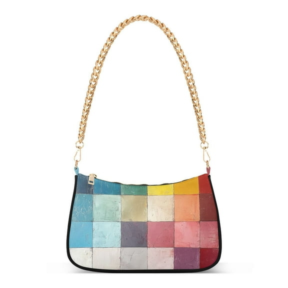 Coloful Grids Women Handbags Shoulder Bag Cross Body Bag with Crossbody Strap Hobo Bags Chain Strap