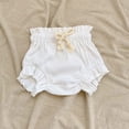 thumbnail image 2 of Rggeeun Baby Girls Shorts Knit With Drawstring Waist Pants For Casual Playwear Comfortable Elastic Hem With Side Pockets Trendy Bottoms,White,6-9 Months, 2 of 3