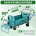 thumbnail image 5 of 2-in-1 Beach Wagon Cart, Convertible Folding Lounge Chair, 650LBS Large Capacity, Silent Swivel All-Terrain Wheels, Portable Utility Cart for Beach, Pool, Grocery & Camping, Lake Blue, 5 of 10