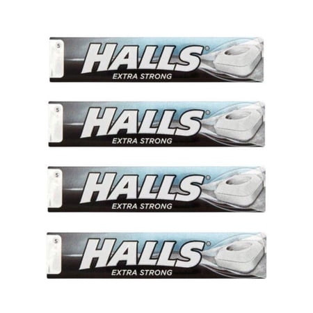 Halls Menthol Extra Strong Cough Drops, 35 g (Pack of 4)