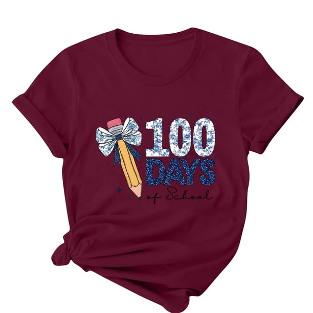 Camisetas de Cuello de Tripulación de Manga Corta para Mujeres Carta Impresa Camiseta 95% Poliéster 5% Spandex, Manga Corta Cuello Redondo Top Casual para Diario