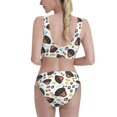 thumbnail image 3 of Picia Rottweiler Women's High Waisted Bikini Scoop Neck Swimsuit Two Pieces Bathing Suit-Small, 3 of 8