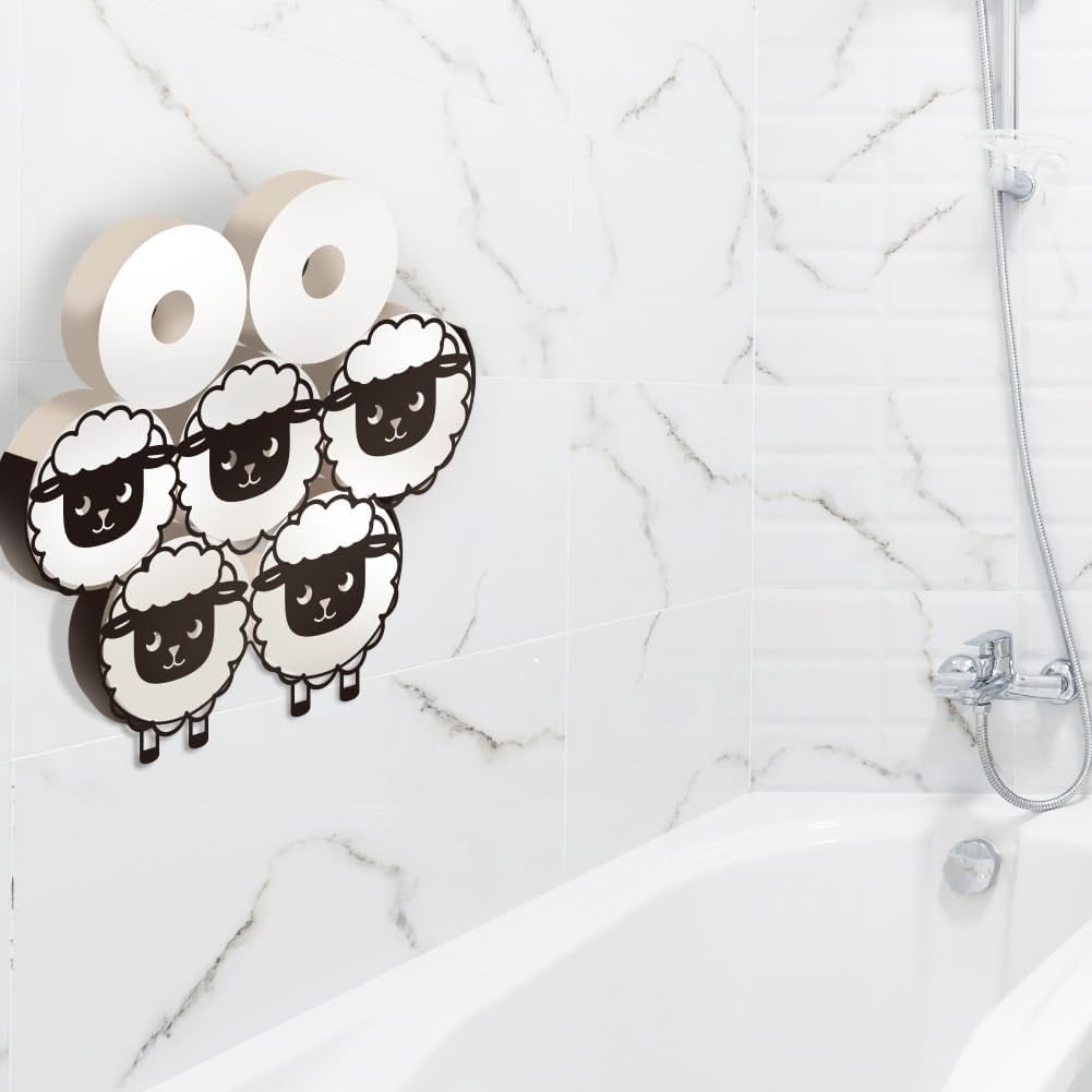 Sheep Toilet Paper Holder Stand Metal Sheep Animal Toilet Paper Storage 8 Rolls for Bathroom Funny Animal Toilet Paper Organizer Freestanding Toilet Paper Roll Holder for Home Office Décor