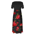 thumbnail image 4 of SMihono Robe Maxi Bohème d'Été pour Femmes Grande Taille Décontractée Col en V Sans Manches Bandage Rayé Imprimé Ample Robe Longue de Plage, 4 of 4