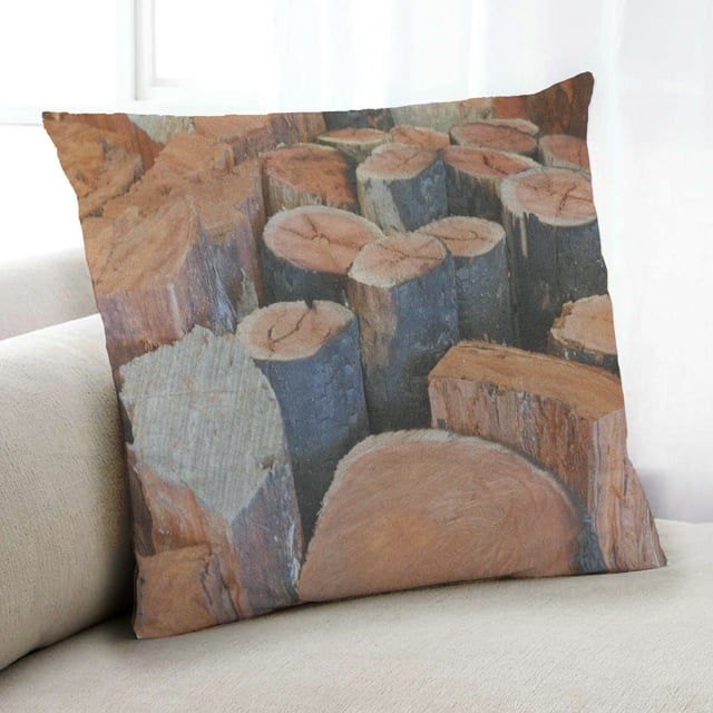 Ahgly Company Earth Wood Coussin Intérieur, 18 Pouces par 18 Pouces