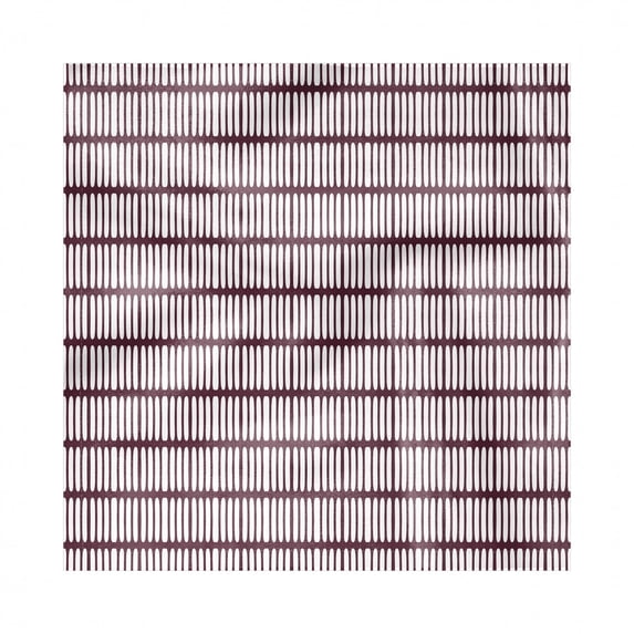 Geometric Decorative Satin Napkins Set of 4, Lady Fingers Biscuits Inspired Round Edged Dashes Lines Repeating Pattern, Square Fabric Party & Dinner Napkin, 12", Maroon and White, by Ambesonne