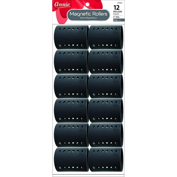 Annie Magnetic Rollers 12 Count Gray 2" #1358