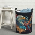 thumbnail image 6 of Daiia Stained Glass Eagle USA Round Laundry Basket with Handles Thickened Waterproof Circular hamper,Dirty Clothes Storage Basket for Bedroom,Bathroom,College Dorm-Small, 6 of 6