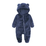 Daznico Baby Girl Boy Jacket Hooded Footed Coat Outerwear Romper Jumpsuit,Kids Winter Coat,0-3 Months