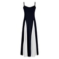 thumbnail image 4 of ZQUUVOU Women's Spaghetti Strap Dress Contrast Color Stitching Suspender Dress Black, 4 of 6