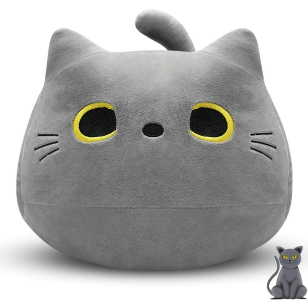 30 cm grey cat plush pillow gray cat stuffed animals cute cat kitten plushie for boys girls kawaii cat plush for cat lovers gift