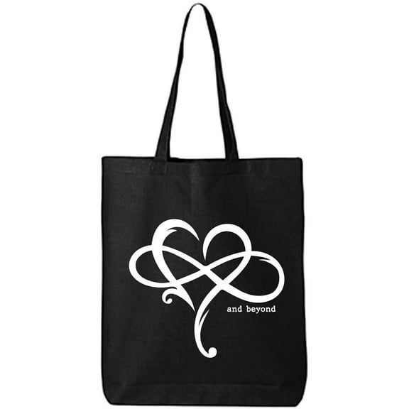 Heart Infinity and Beyond Cotton Canvas Tote Bag