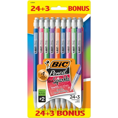 Bic Xtra-Sparkle Mechanical Pencil, Medium Point (0.7mm), #2 HB, 24-Count, For Sharp and Accurate Writing