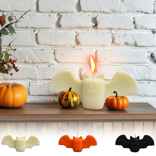 Vela Aromática de Halloween Negra 13 X 5 X 5 Cm | Regalos de Decoración Navideña para El Hogar | Cera de Soja Natural | Adorable Diseño Alado