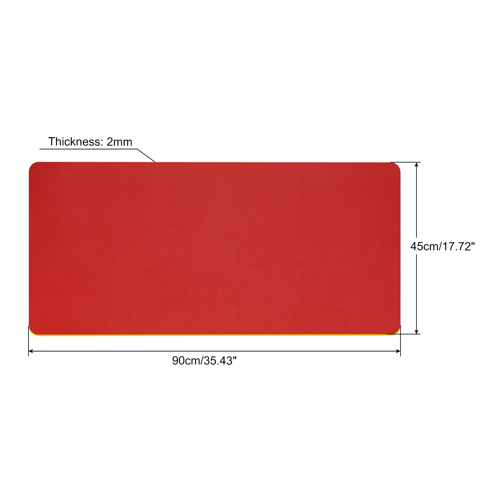 Uxcell 35.43"x17.72" Desk Mat Protector, PU Leather Dual Side Waterproof Mouse Pad Writing Mat for Office Home, Red, Yellow