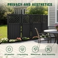thumbnail image 4 of Devoko Fence Privacy Screen,4 Panels Outdoor Screen Enclosure for Patio & Yard, Resin Fence Panels Ideal for Hiding Air Conditioner and Trash Can, Black, 4 of 7