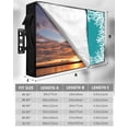 thumbnail image 7 of Outdoor TV Cover 60 to 65 Inch Weatherproof, Nautical Coastal Waterproof TV Screen Protector for Outside Decor with Zipper and Pocket 58"L x 37"H , Ocean Coral Texture Turquoise White, 7 of 7