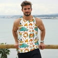 thumbnail image 6 of KLL Fall Pumpkins And Sunflowers Print Men's Muscle Gym Workout Stringer Tank Tops Bodybuilding Fitness T-Shirts Tank Tops Men-4X-Large, 6 of 7