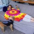 thumbnail image 3 of Rainbow Tie Dye Mandala Pattern Wearable Oversized Blanket,Wearable Blanket Hoodie for Adults,Cozy Hooded Blankets with Super Pockets,Super Warm Fuzzy Pullover for Women & Men, 3 of 6
