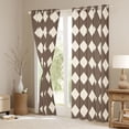 thumbnail image 3 of Homewish Geometric Rhombus Textured Curtains Pack of 2 (42x84 Each),Minimalism Desgin Curtains Blackout,Brown Beige Bedroom Curtains For Adult,Microfiber Bedroom Decor, 3 of 6