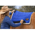 thumbnail image 4 of Horse Pony 23"x24" Western Contoured Faux Fur Padded Saddle Pad Royal Blue 39143BLP, 4 of 4