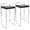 Black, variant on Cterwk 34" Height Set of 2 Faux Leather Seat Barstool with Silver Metal Frame, Upholstered Bar Stools for Bar, Dining Room, Kitchen, Black