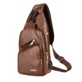 thumbnail image 2 of Stylago Leather Crossbody Sling Backpack for Women Men Vintage Leather Chest Bag Hiking Daypack Work Shopping Shoulder Purse Brown, 2 of 4