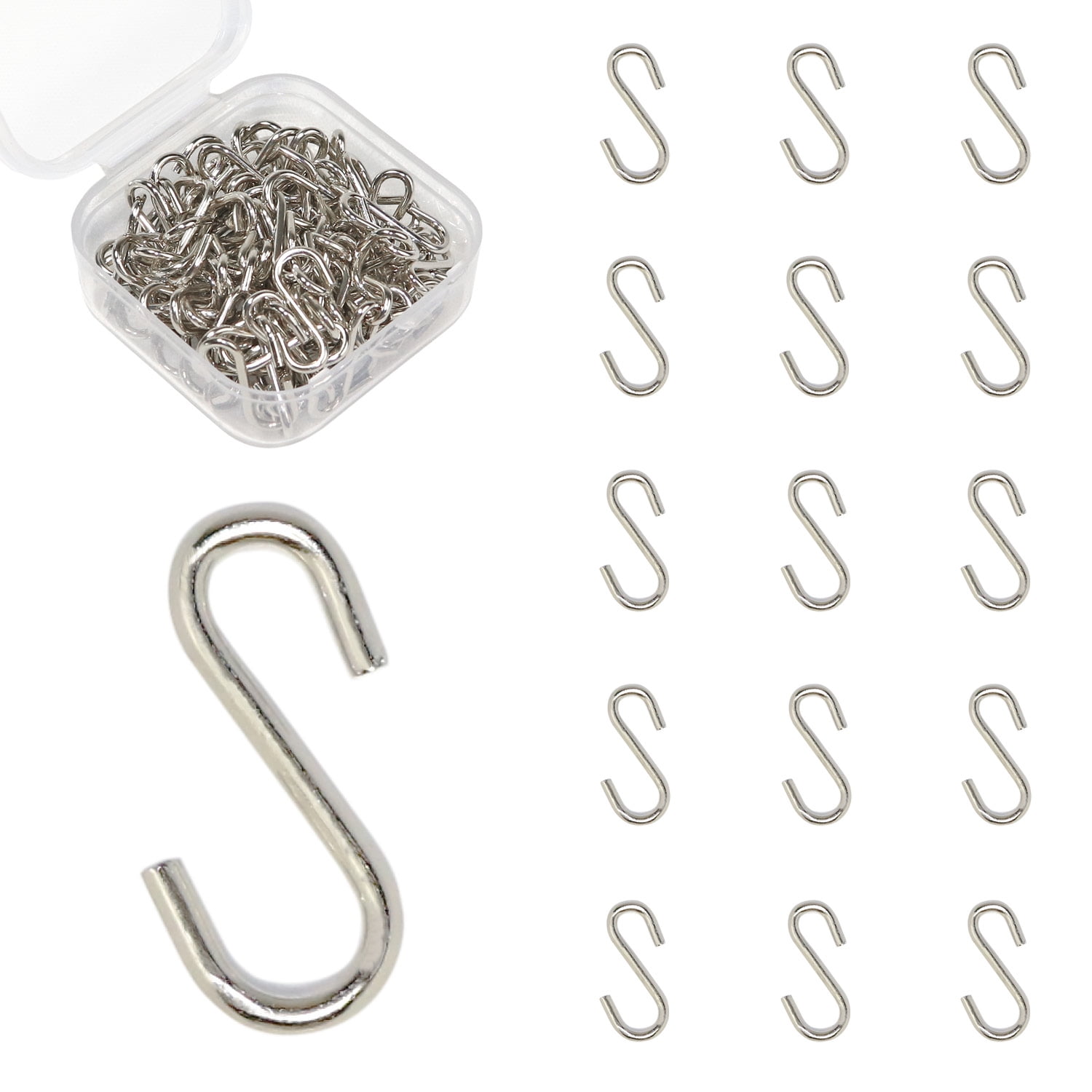 10/100pcs Stainless Steel S Shaped Hanging Hooks Heavy Duty Hangers For Kitchen 