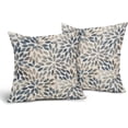 thumbnail image 2 of Navy Blue Dahlia Pillow Covers 18x18 Inch Set of 2 Rust Geometric Floral Outdoor Decorative Throw Pillow Covers Farmhouse Pillowcases Cotton Linen Cushion Covers for Couch Bedroom Sofa Chair Decor, 2 of 6