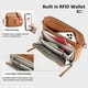 thumbnail image 2 of Bolso bandolera de piel auténtica con cartera RFID, color coñac, 2 of 7
