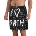 thumbnail image 2 of Kll I Love Math Men'S Casual Summer Beach Shorts Hawaiian Shorts With Pockets-3x-Large, 2 of 9