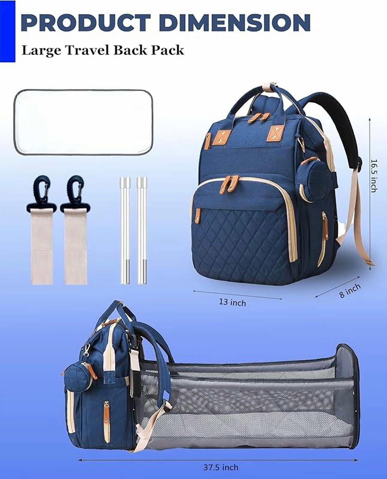 Diaper Bag with Changing Station, Waterproof 3 in 1 Baby Diaper Backpack with Foldable Changing Pad, Large Travel Back Pack for Baby Girl Boy, Baby essentials