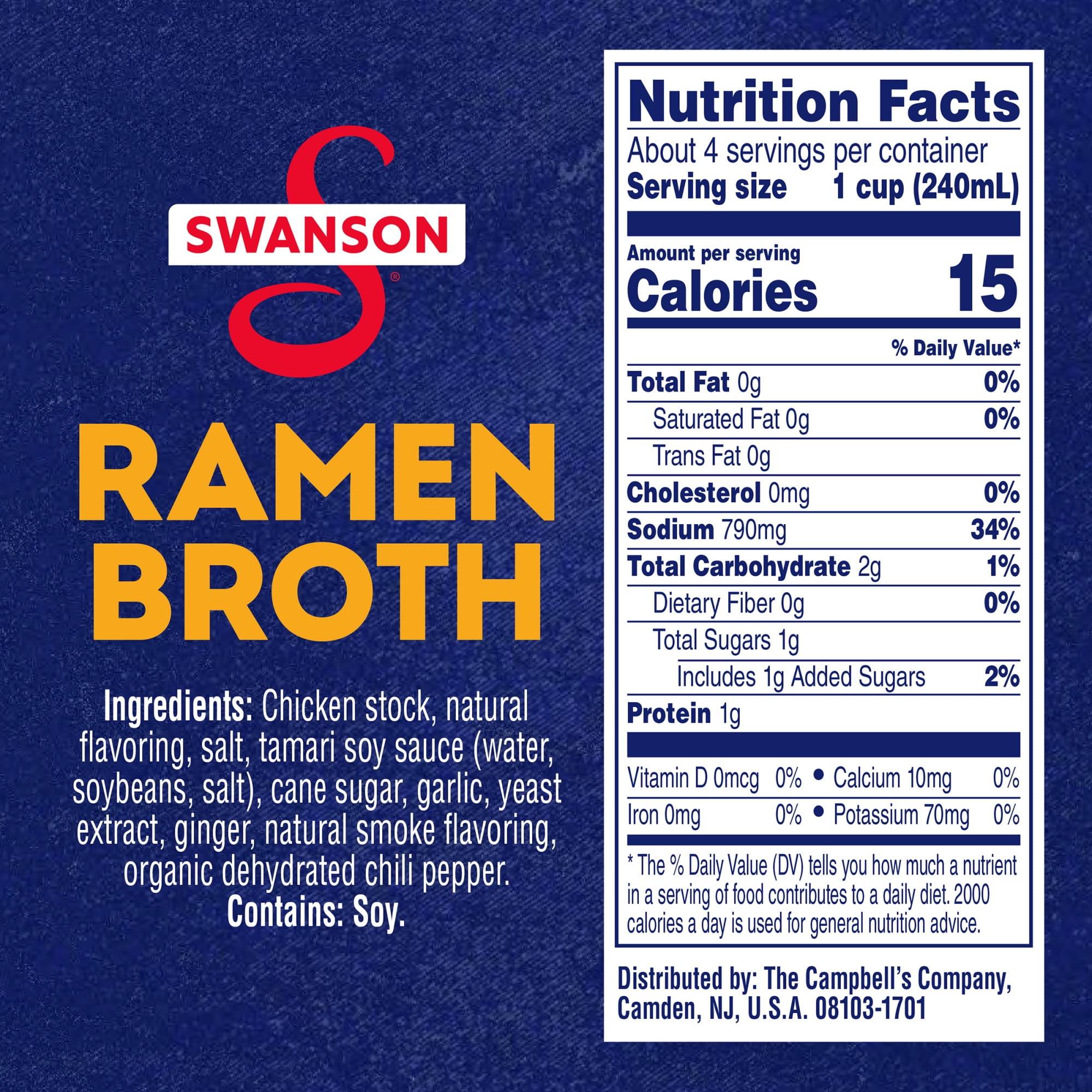 (2 pack) Swanson Ramen Chicken Broth, 32 oz Carton