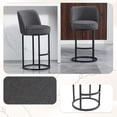 thumbnail image 4 of S-HOME Modern Linen Fabric Counter Height Bar Stools Set of 2 with Backrest and Footrest for Dining Experience, Gray, 4 of 19