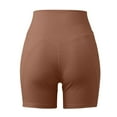 thumbnail image 5 of PEASKJP Biker Shorts Women High Waisted Quick Dry Elastic Waist Shorts Workout Shorts for Women Coffee M, 5 of 5