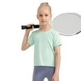 thumbnail image 4 of 5-12T Girls Short Sleeve Sports Shirts Active Dry Fit Athletic Performance Clothes Kids Teens Loose Tees, 4 of 6