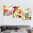 thumbnail image 4 of Shadudu Birds Flowers Detailed Painting Decor Triptych Set 3 Pieces Living Room Bedroom Office Wall Decor 12"x16"x3pcs, 4 of 6