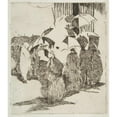 thumbnail image 2 of Édouard Manet 20x22 Gold Ornate Framed and Double Matted Museum Art Print Titled - Line in Front of the Butcher Shop (1870-71), 2 of 4