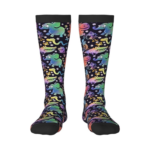 Balery Colorful Animals Calcetines novedosos Calcetines deportivos Calcetines hasta la rodilla Calcetines de algodón Calcetines originales y geniales