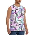 thumbnail image 2 of Haiem Men's Eiffel Tower and Hearts Print Tank Tops Summer Sleeveless Cut Off Workout T-Shirts Fitness Vest Athletic Undershirts-Large, 2 of 8