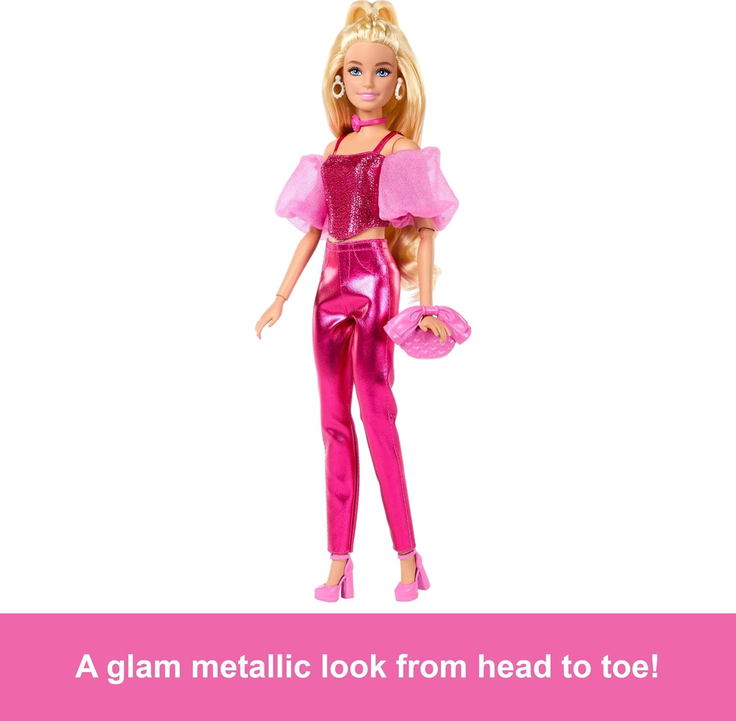 Barbie Deluxe Style Fashion Doll #5 in Metallic Pink Outfit Toy New with Box