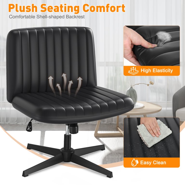 Plush desk deals chair no wheels