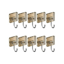 Nkmbld 10PC Heavy Duty Adhesive Hooks, Christmas Traceless Hook Adhesive Nail Free Punch Hook for Bathroom Kitchen Outdoor and Home Improvement, Gold