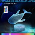 thumbnail image 4 of Lámpara de escritorio 3D de la serie Whale, luz nocturna con control remoto táctil colorida LED, 4 of 5