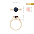 thumbnail image 4 of ANGARA Natural Tapered Shank 1.6 ct Blue Sapphire Ring with Diamonds in 14K Rose Gold for Women (Size-7mm) | September Birthstone, Anniversary, Jewelry Gift for Women | Natural Sapphire Ring, 4 of 8