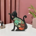 thumbnail image 4 of nvzhuang Carved Cat Ornaments Wooden Figurine Cartoon Cat Statues for Home Office Decoration, 4 of 9