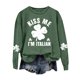 thumbnail image 3 of Gibobby Sudaderas con cremallera Sudadera informal de manga larga con estampado de cuatro para el día de San Patricio, sudadera verde con cuello redondo para mujer (Blanco, XXXL), 3 of 4